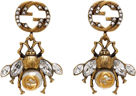 gucci 'double g' bee earring|Bee earrings with Interlocking G .